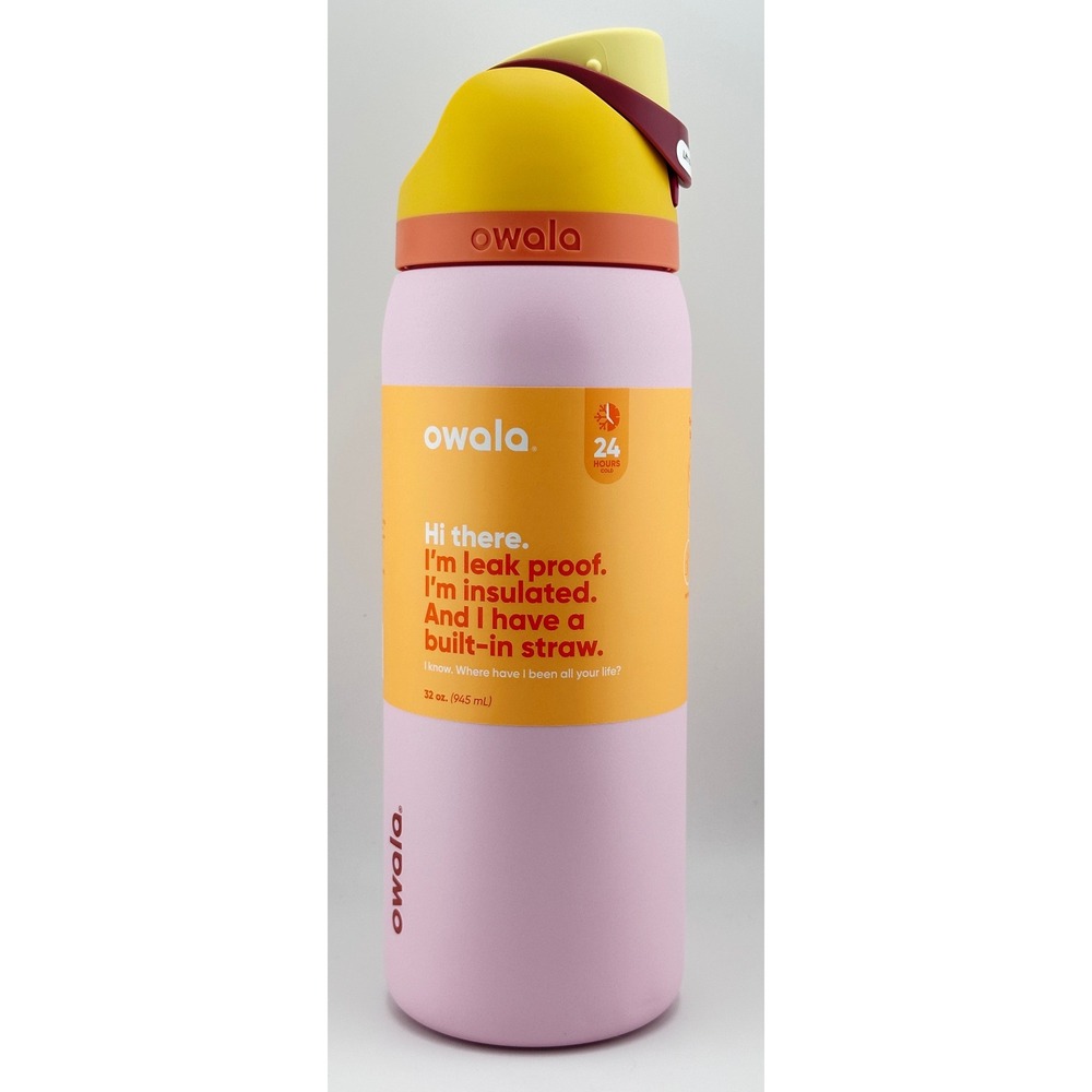 OWALA FreeSip 32oz Stainless Steel Water Bottle, CANDY STORE